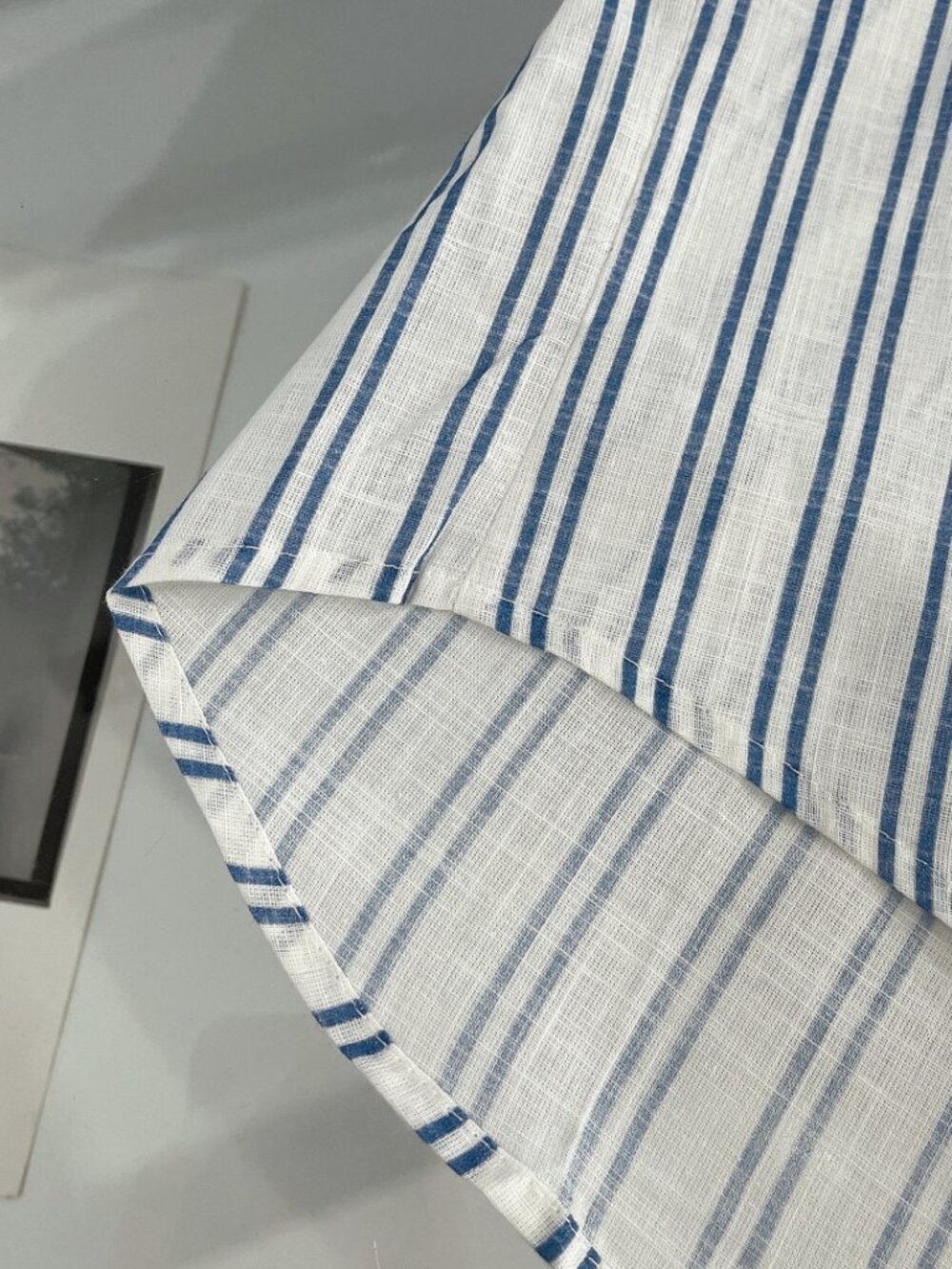 Polo Ralph Lauren blue and white cotton and linen check shirt - Picture 4 of 6